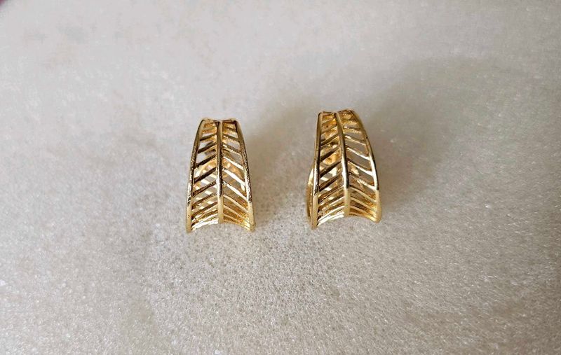 Gold-Plated Leaf Hoops from Adore By Priyanka
