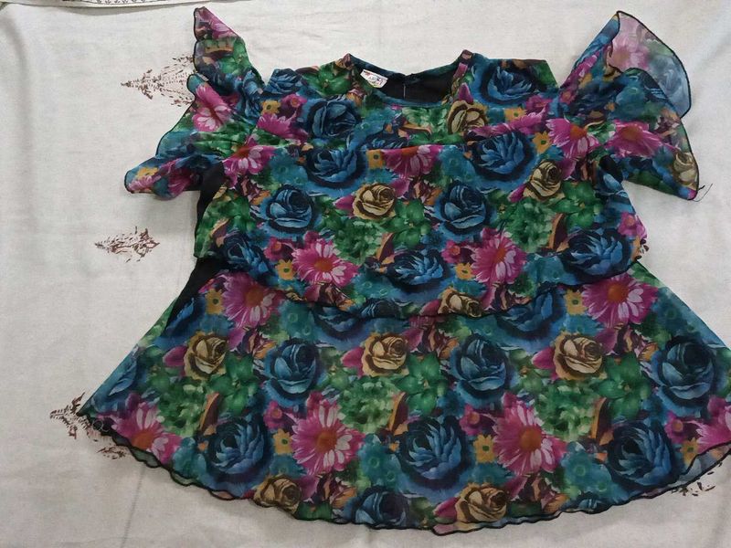 Floral Print Layered Dress