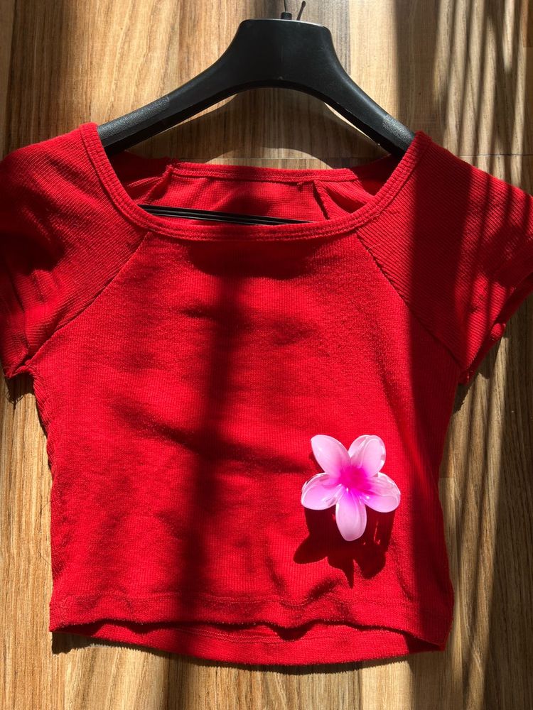Red Crop Top