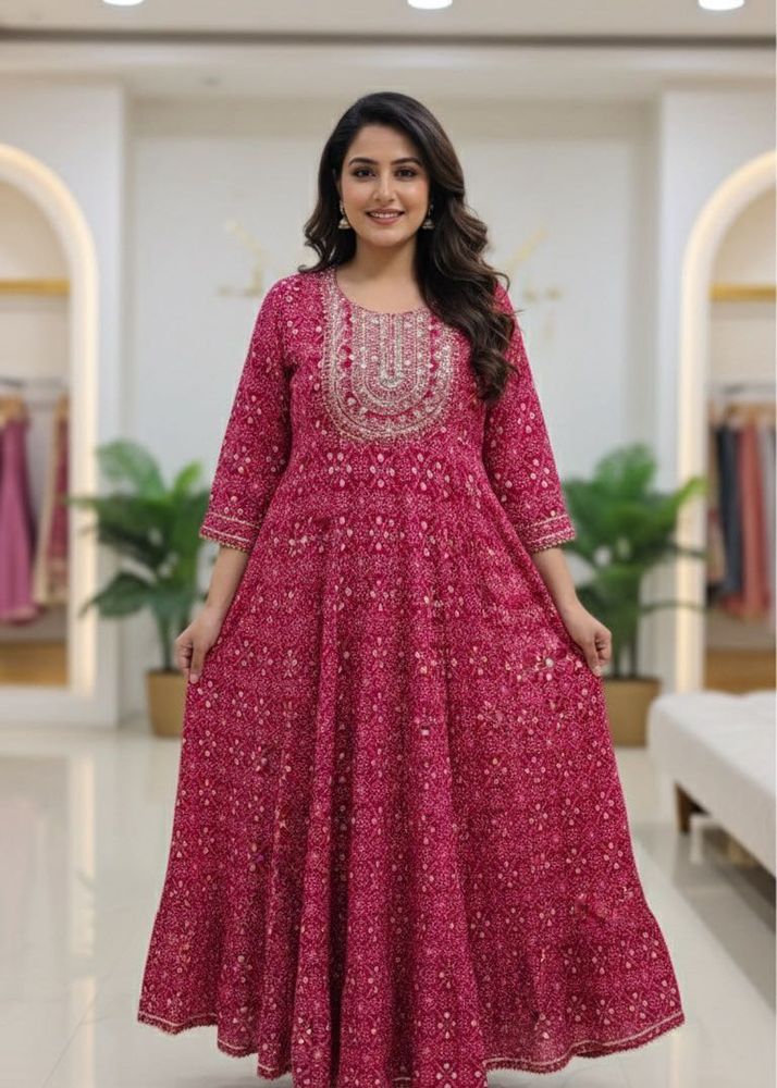 Elegant Pink Anarkali Kurti