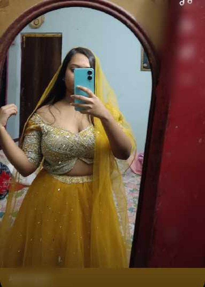 Yellow Sequin Lehenga Choli