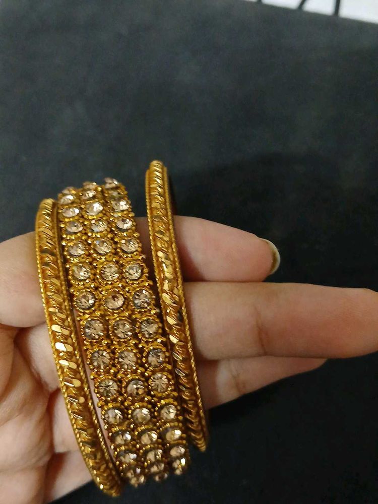 Bangle Golden Colour Coated Set Of 2