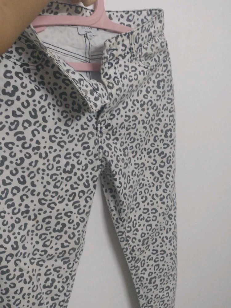 Cheetah Print Straight Jeans