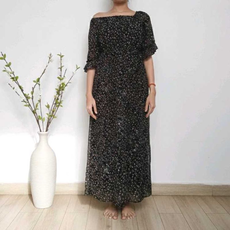 Floral Off-Shoulder Maxi Dress