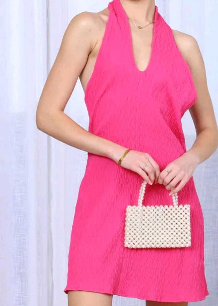 Pink Halter Mini Dress Price Negotiable