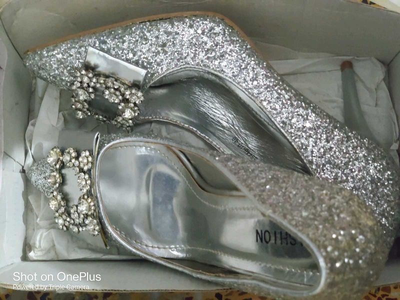Sparkling Silver Heels