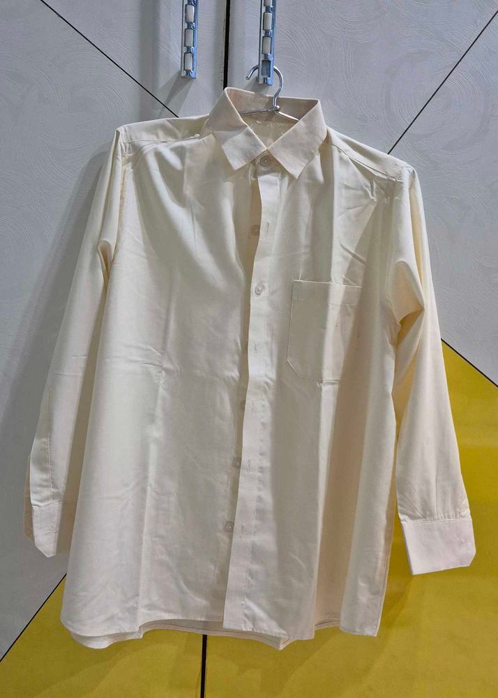Cream/Off White Men Shirt