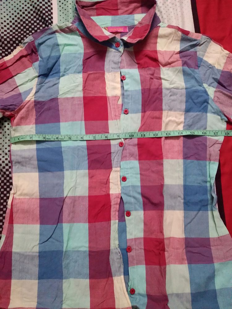 Women&#39;s Colourblocked Checked Shirt
