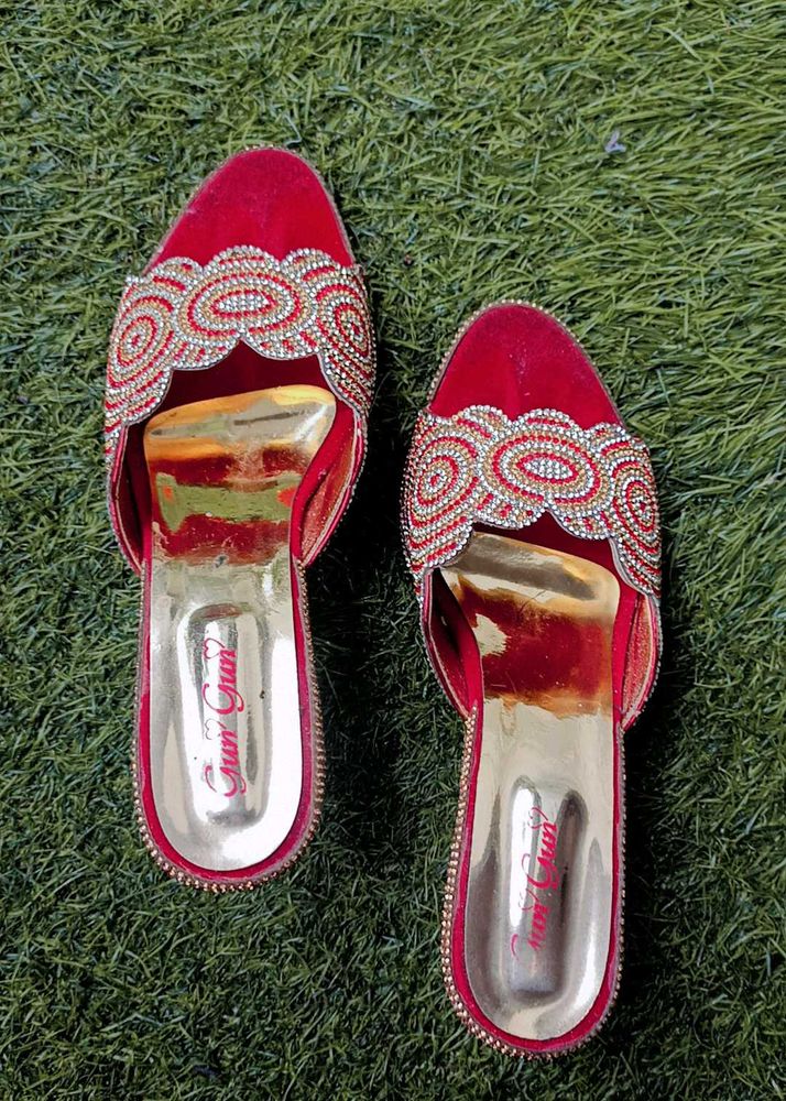 Red Embellished Heels