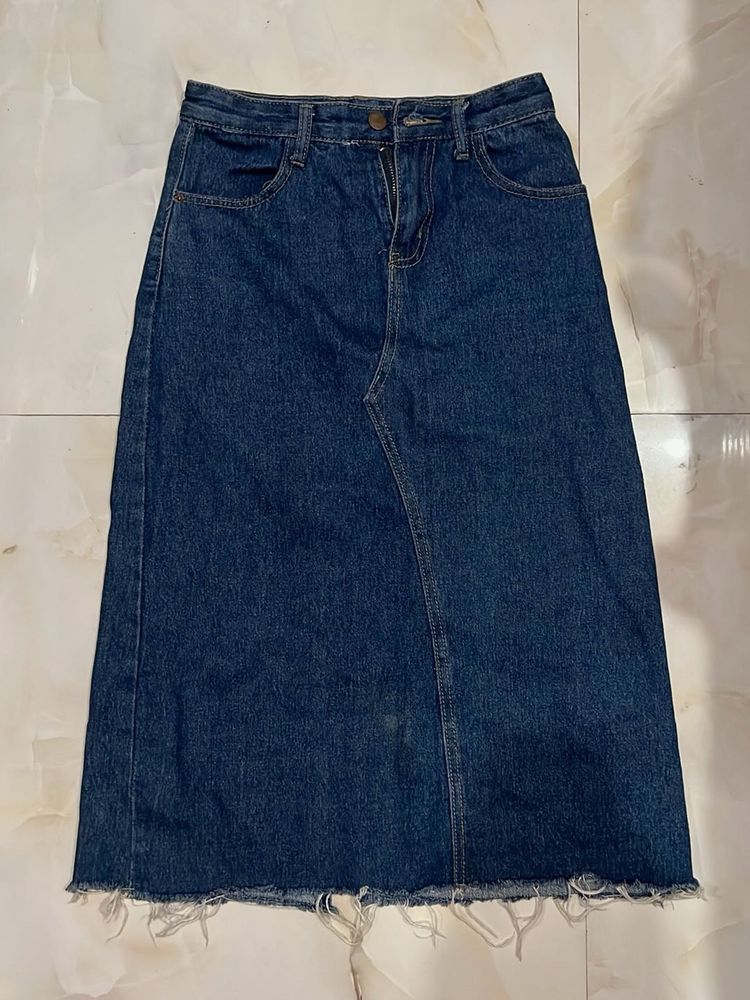 Denim Midi Skirt