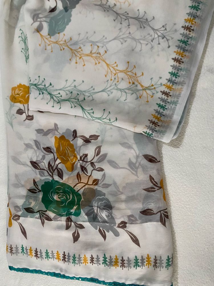 Floral Print Saree