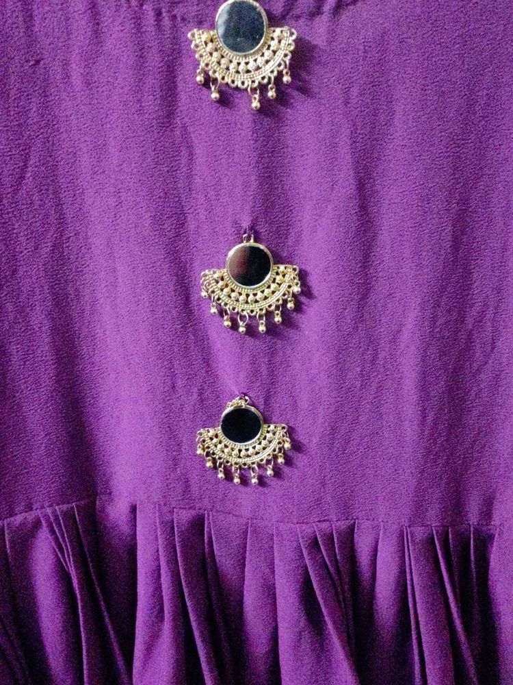 Purple Dress with Mirror Embellishments