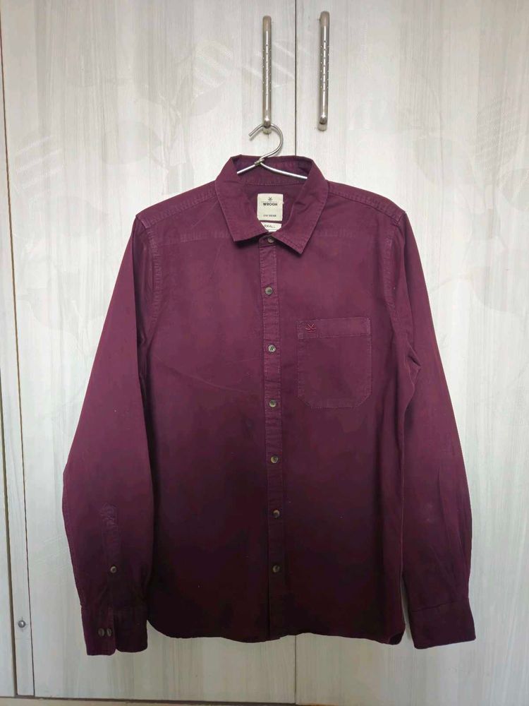 Wrogn Maroon Shirt For Men