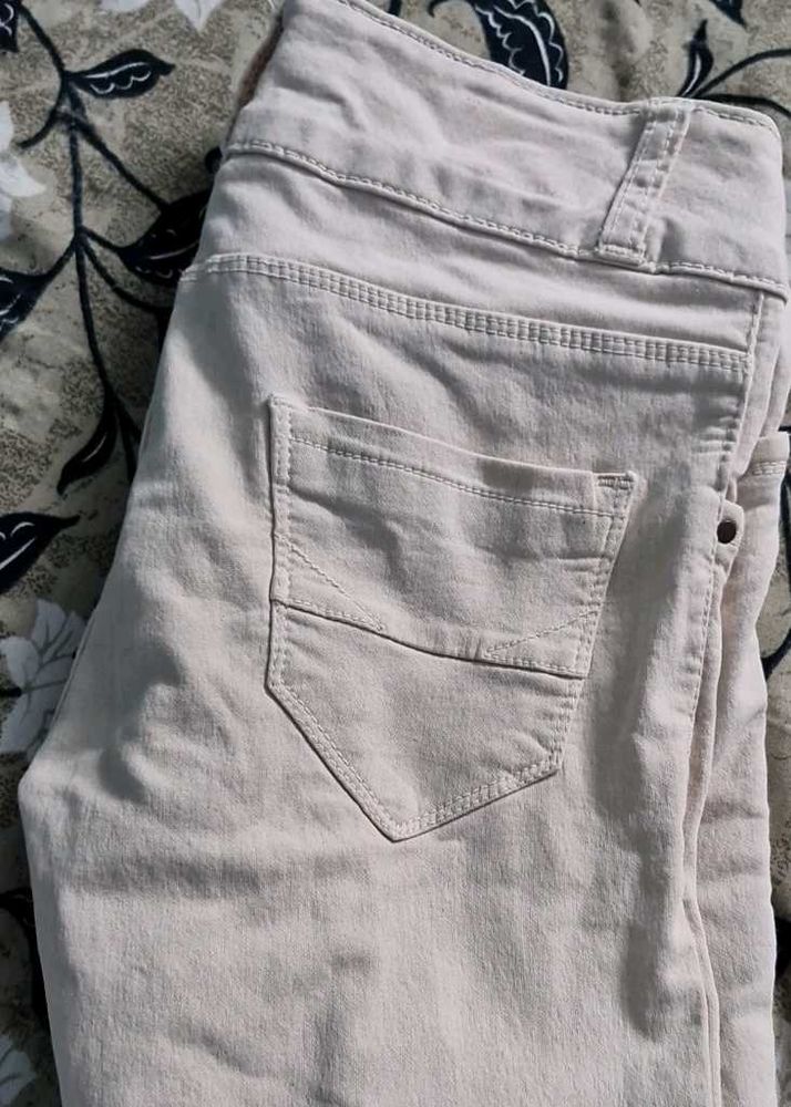 Beige Colour Women Jeans