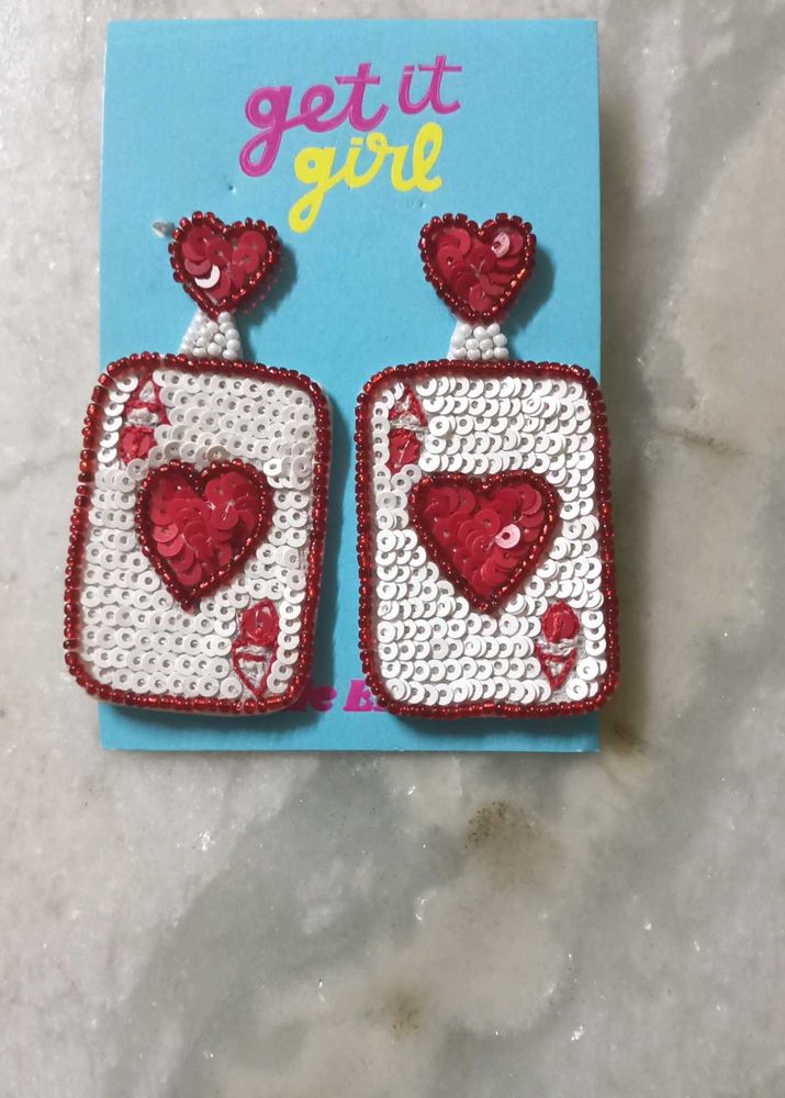 Ace of Hearts Sequin Earrings