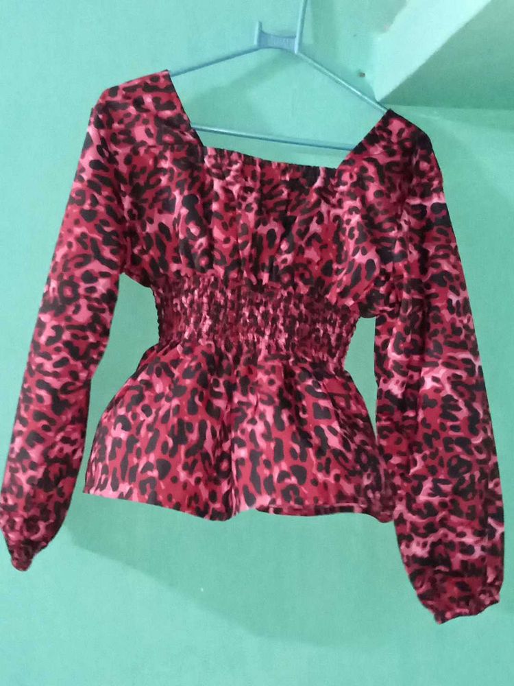 Pink &amp; Black Animal Print Top