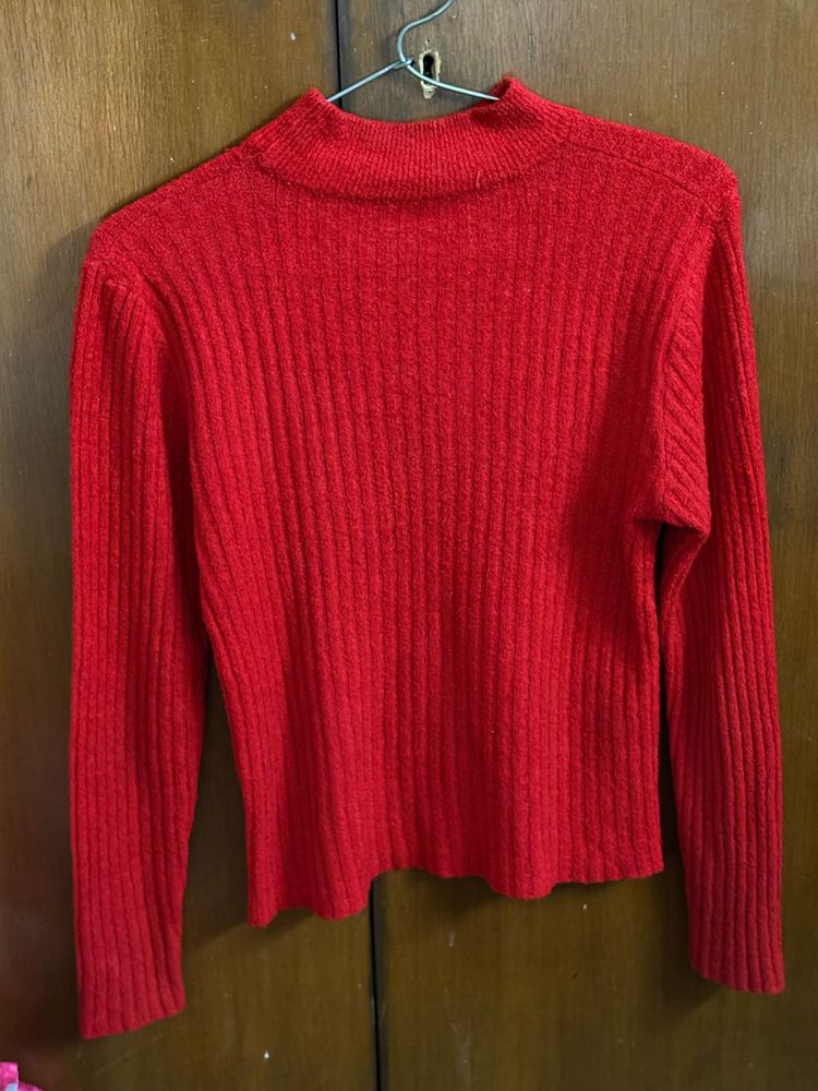 Red Knit Top
