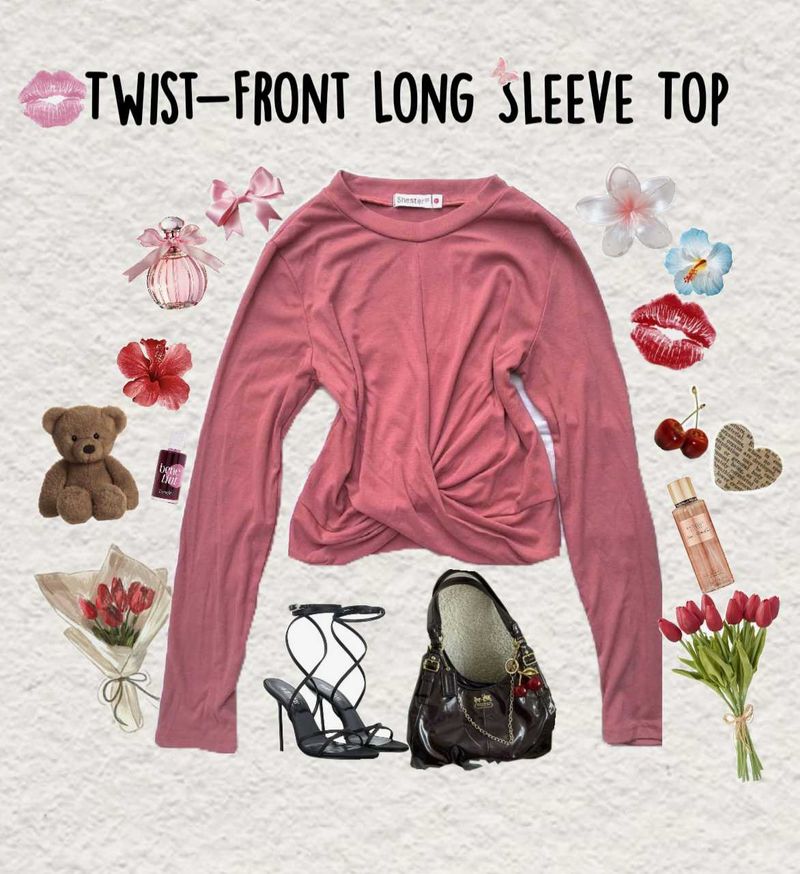 Twist-Front Long Sleeve Top🌷
