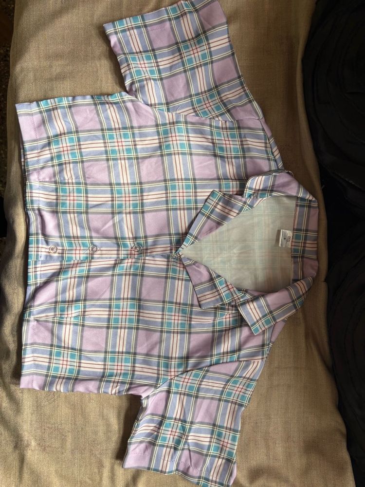 Pastel Plaid Button-Down