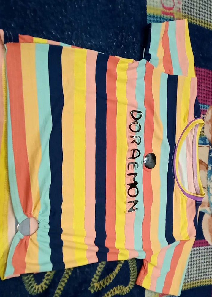 Doraemon Striped T-shirt