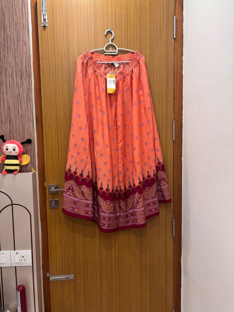 🆕 “Aurelia” peach Ethnic Skirt