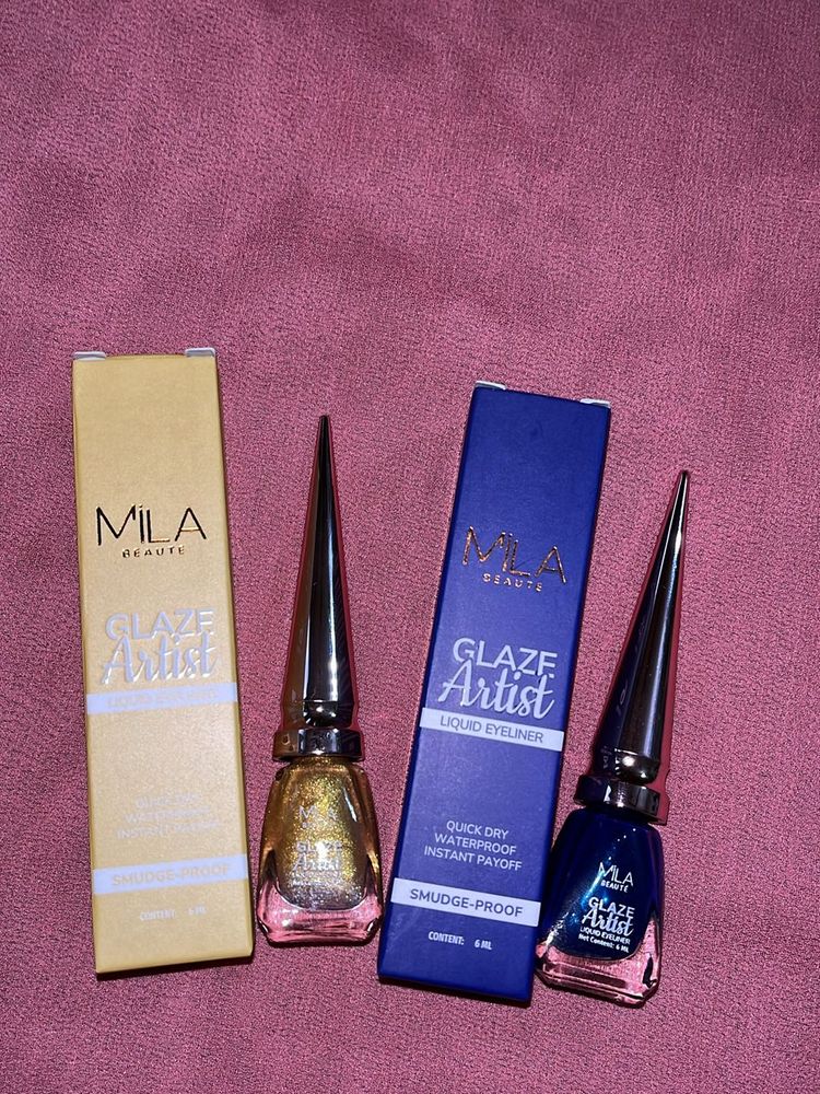 Mila Beaute Eyeliner Blue And Yellow