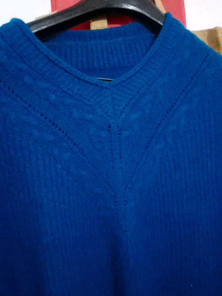 teal color beautiful long sweater