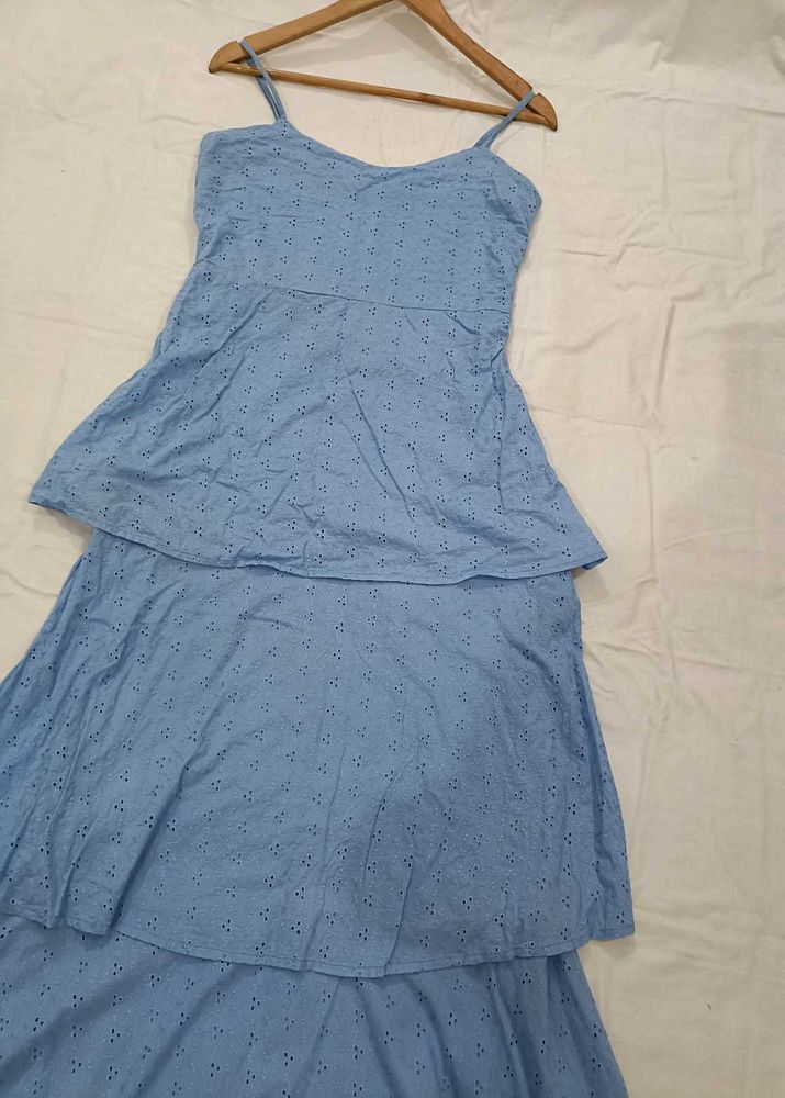 Blue Tiered Sundress