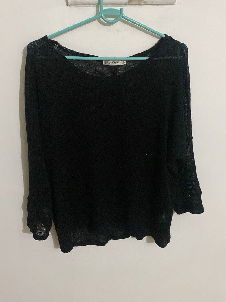 Elegant Black Long Sleeve Top