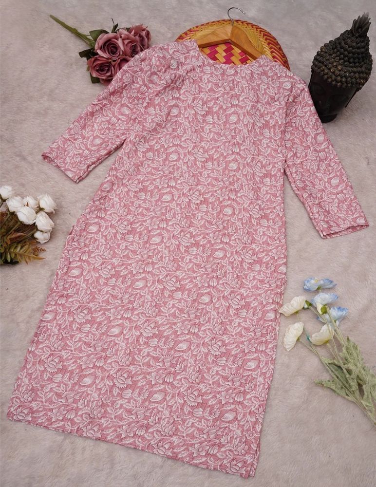 Pink Floral Kurta
