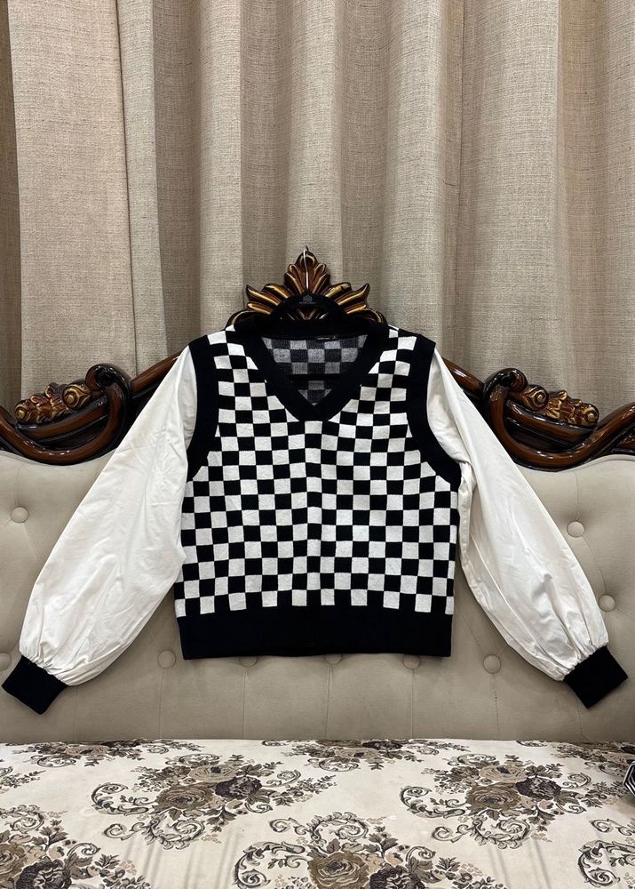 Checkered Sweater Vest