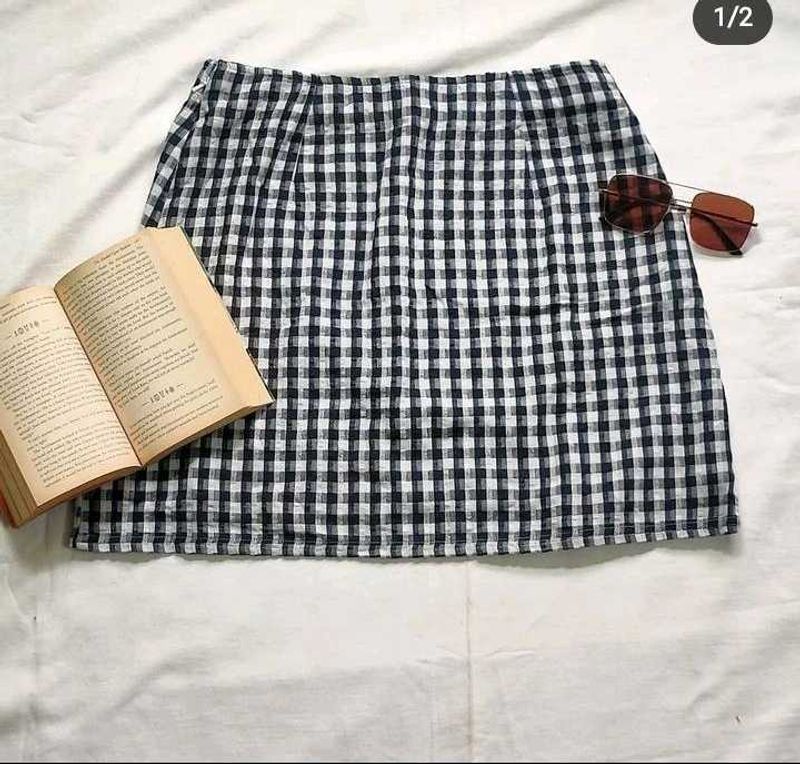 38 Inches Mini Check Skirt