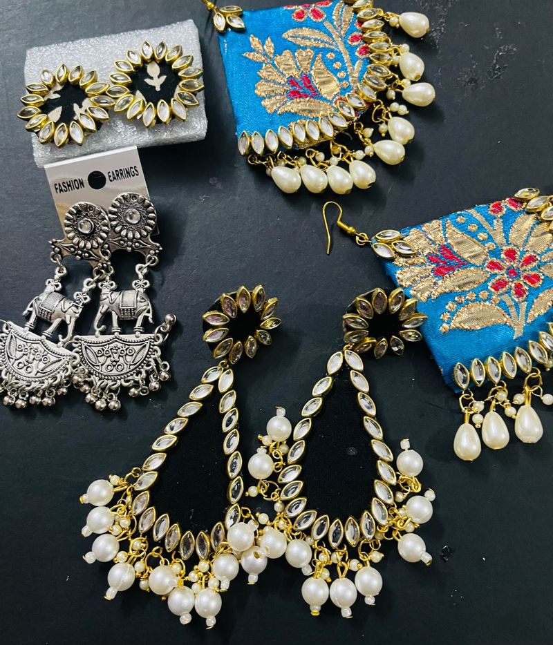 Fancy Hand Made Earrings 4 Pair Combo