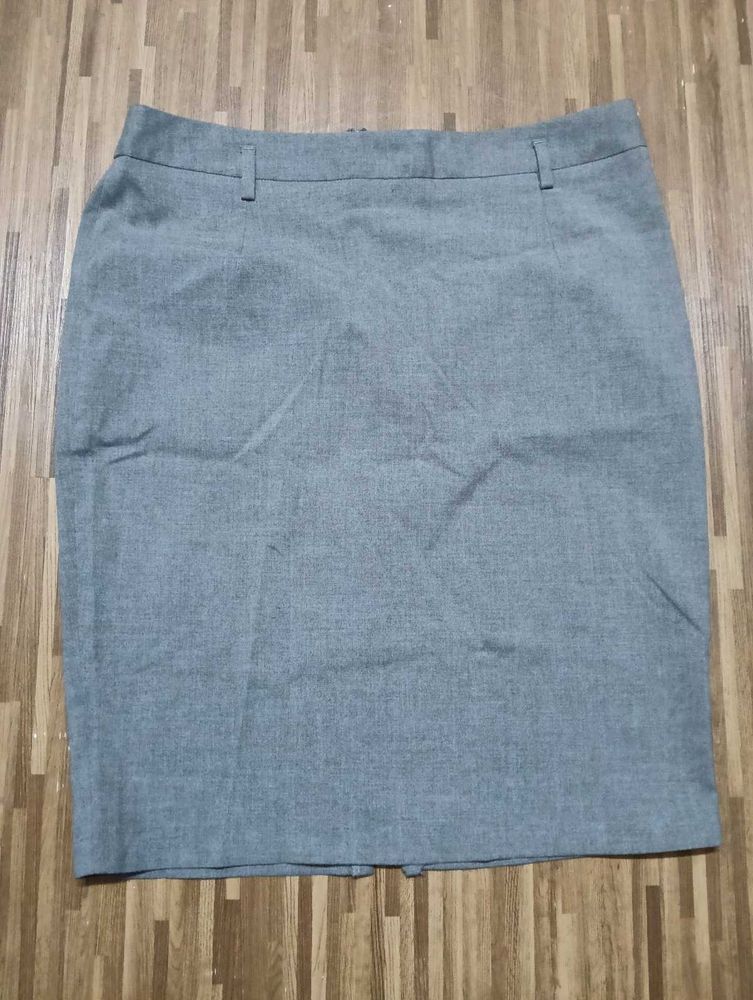 Gray Straight Skirt