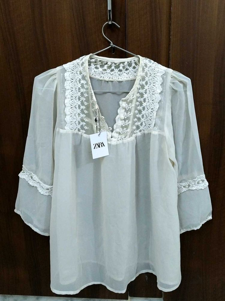 Lace Trim Blouse