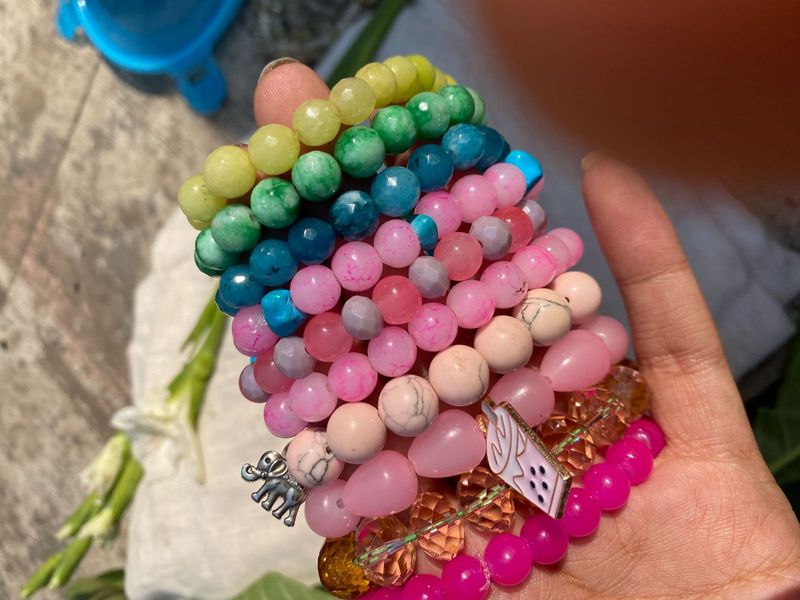 Colorful Beaded Bracelet Stack