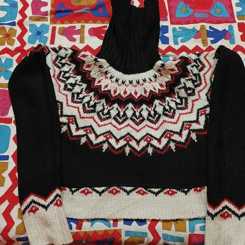 Patterned Knit Sweater