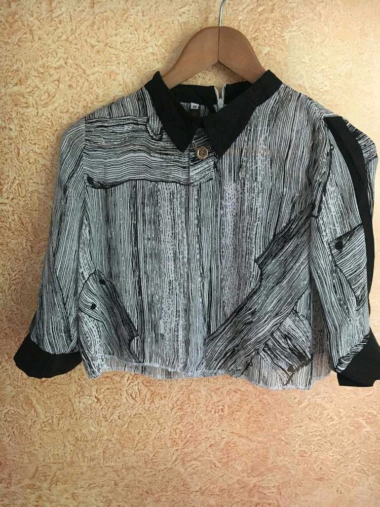 Striped Black &amp; White Top