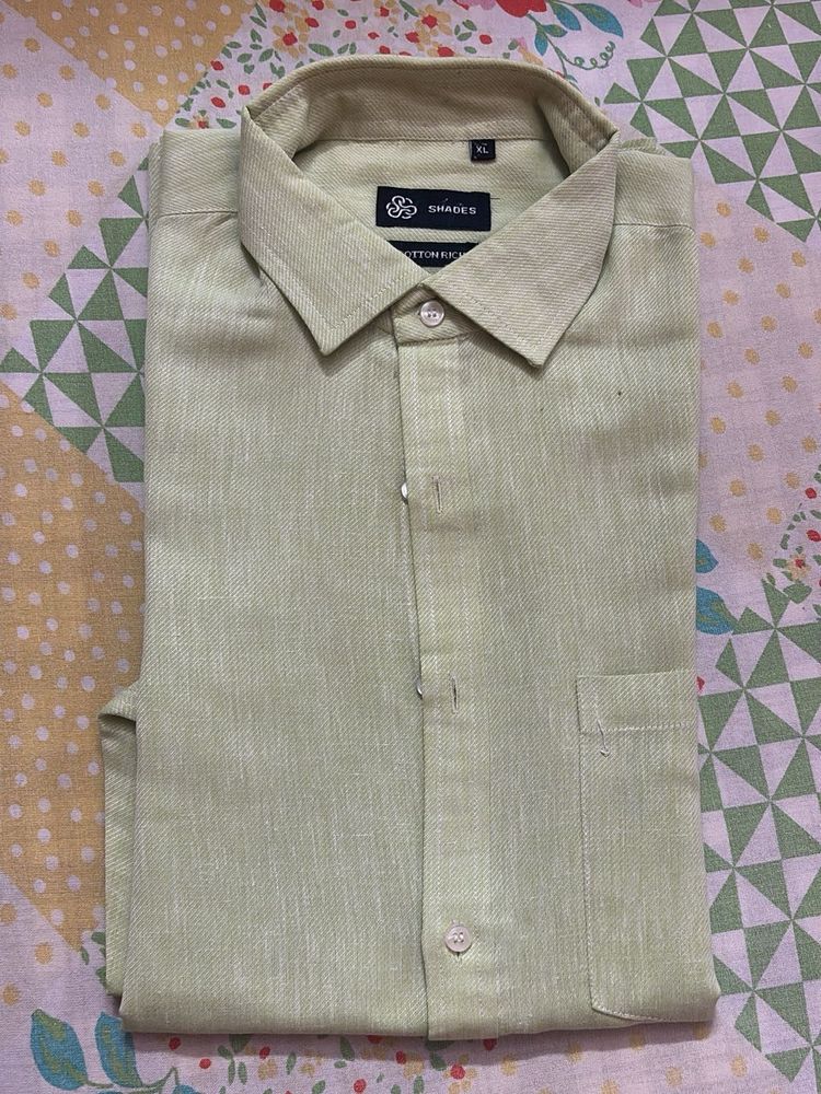 SHADES Cotton Rich Shirt - XL - Light Green