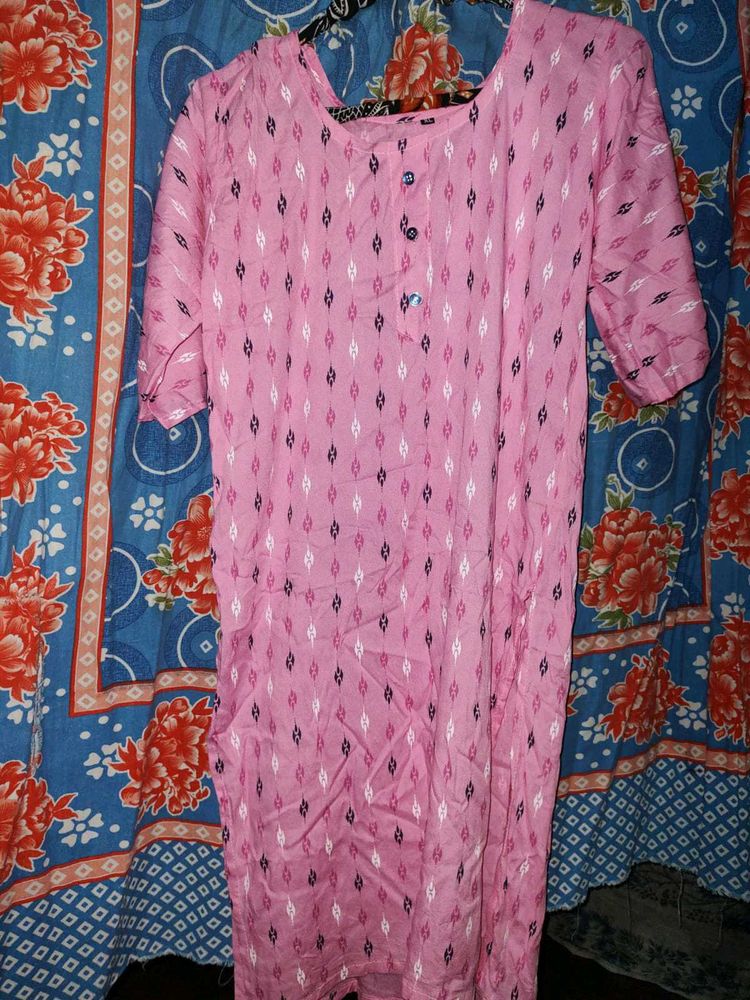 Comfy Pink Kurta with Print