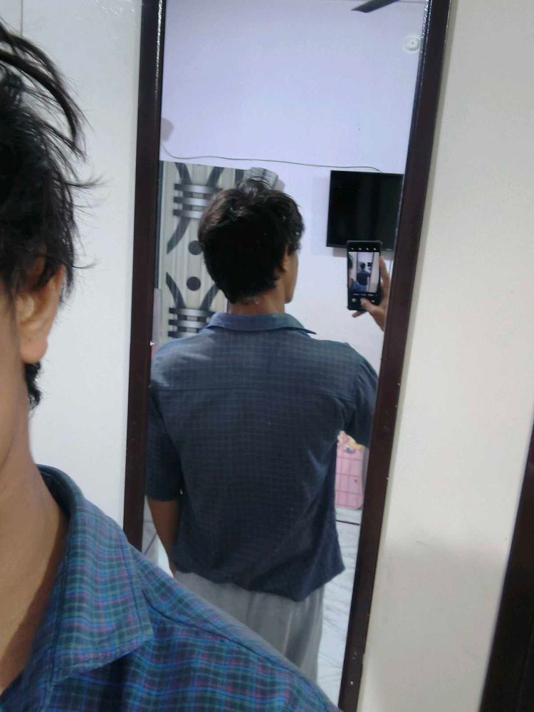 boxy fit Blue Casual Shirt