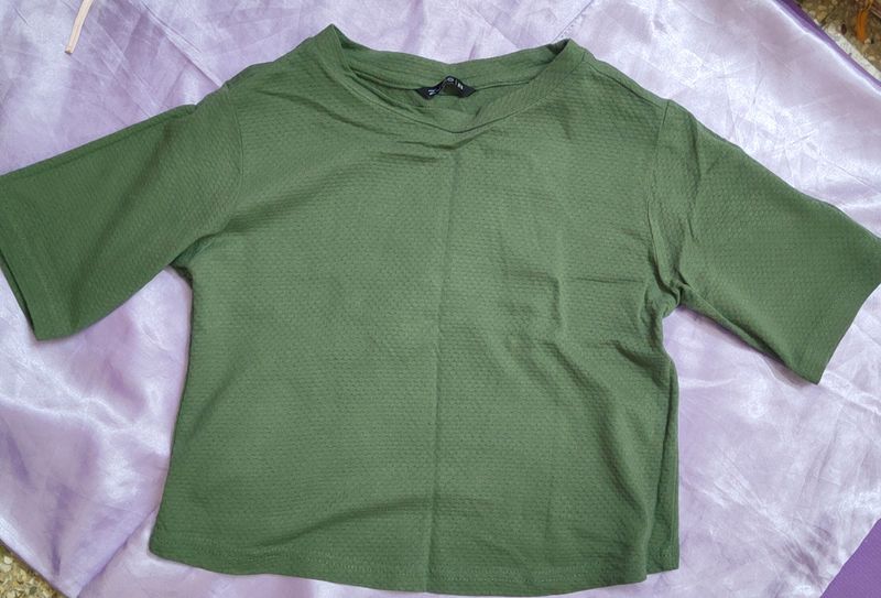 Green Zudio Crop Top