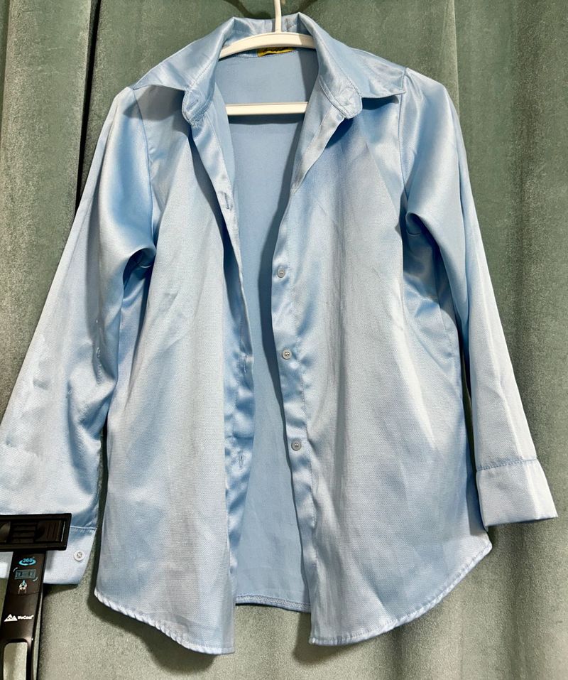 Blue Satin Shirt