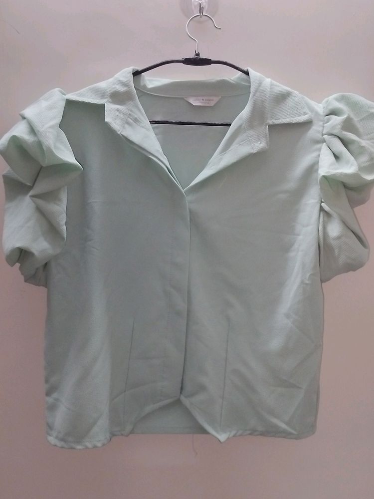 Lime green Color New shirt. Balloon Shape Sleevs