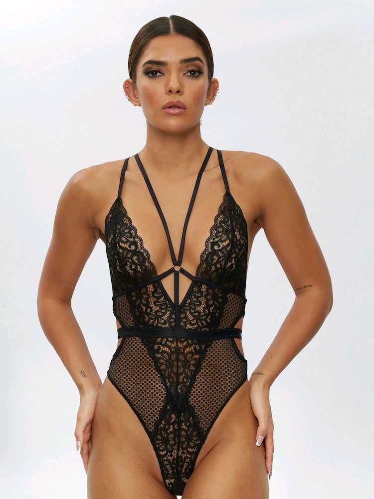 Black Lace Bodysuit..check label size