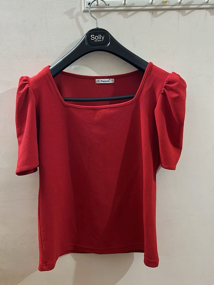 Red Fitted Top