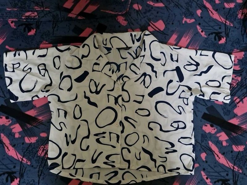 Patterned White Shirt