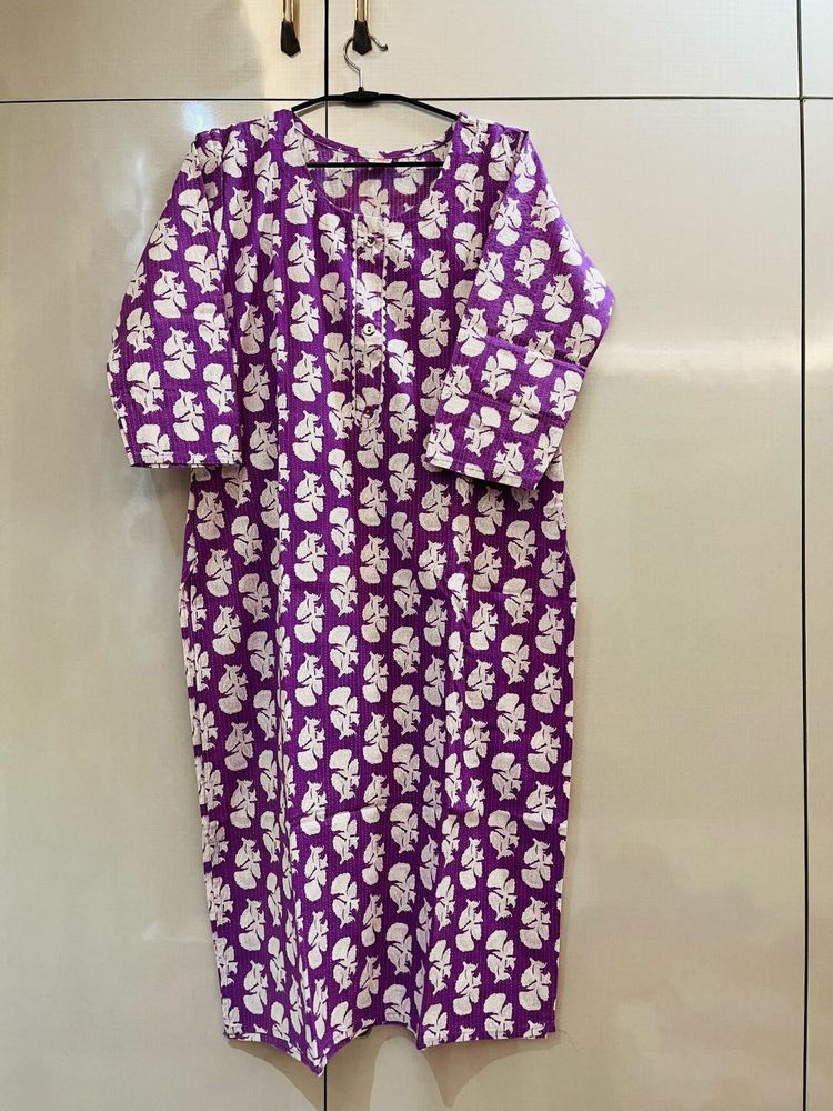 New Purple Floral Woman Kurti (not worn)