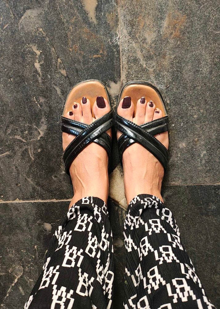 Black Criss-Cross Sandals