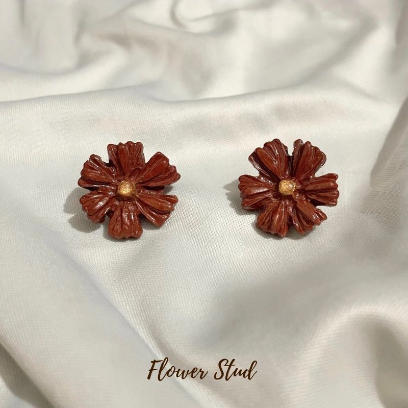 Brown Flower Earring